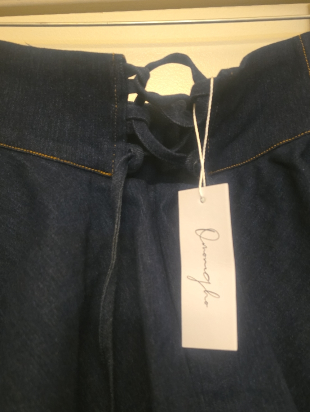 Denim Tiered Ruffle Pants - Picture 2 of 3